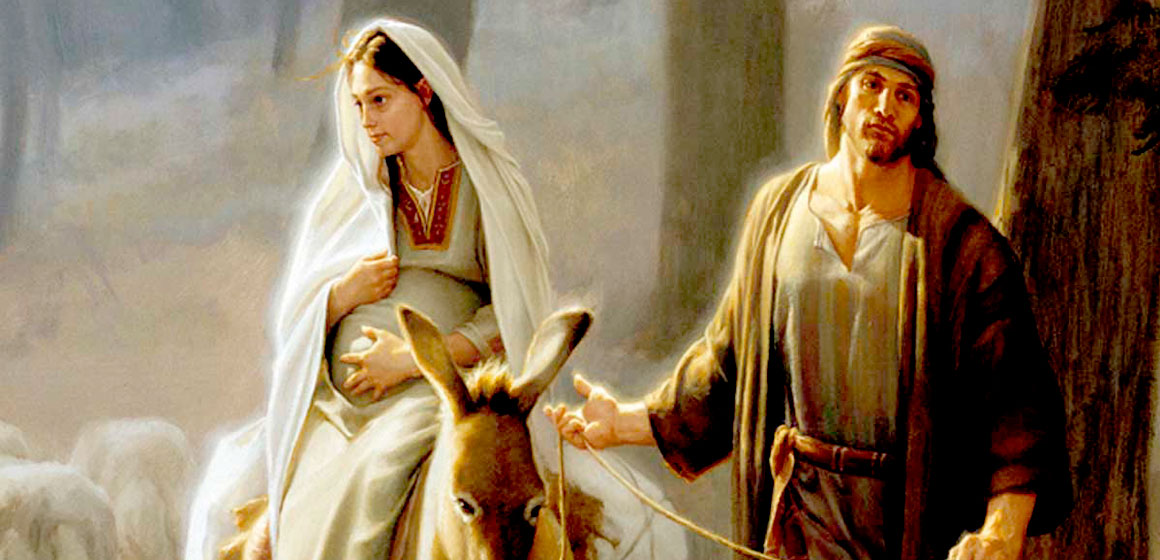 La Virgen María, y su hijo Jesús.