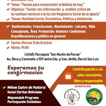 Foro:  Para Comprender La Bolivia De Hoy